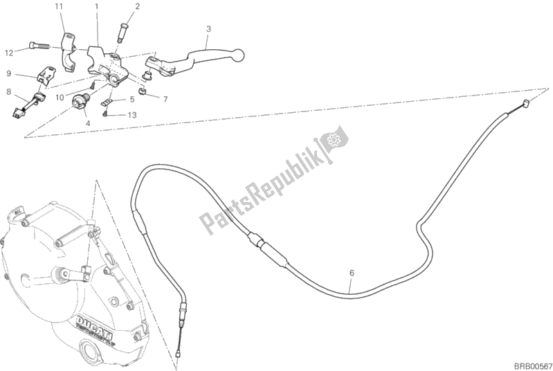 All parts for the Clutch Control of the Ducati Supersport Thailand 950 2020
